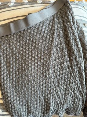 Max Studio Gray Textured Knit Midi Skirt